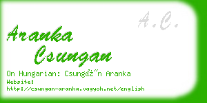 aranka csungan business card